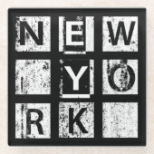 Bronx New York| Grunge Typografie Glasuntersetzer (Vorderseite)