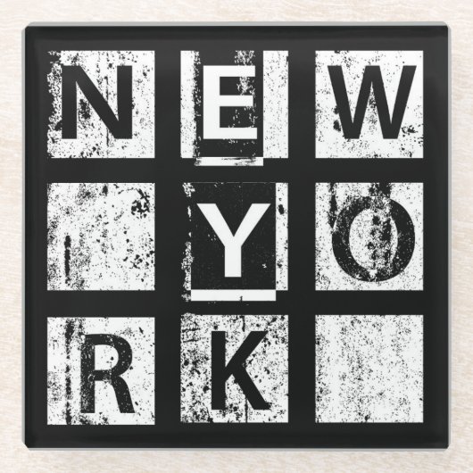 Bronx New York| Grunge Typografie Glasuntersetzer (Vorderseite)