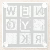 Bronx New York| Grunge Typografie Glasuntersetzer (Rückseite)