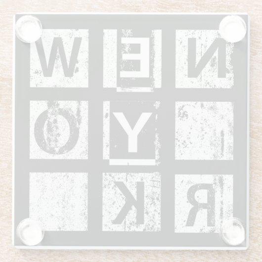 Bronx New York| Grunge Typografie Glasuntersetzer (Rückseite)