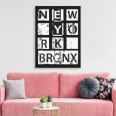 Bronx New York | Grunge Typografie Leinwanddruck (Insitu (Wohnzimmer))