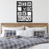 Bronx New York | Grunge Typografie Leinwanddruck (Insitu (Schlafzimmer))