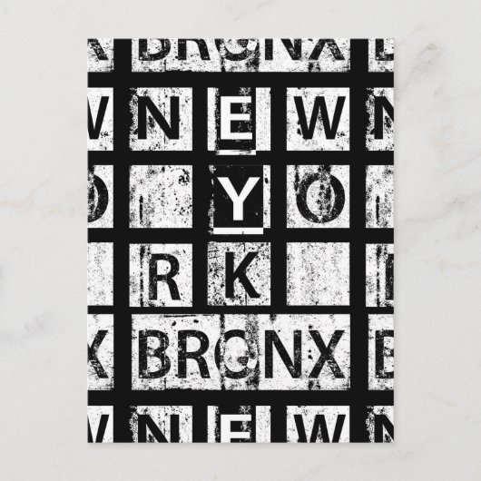 Bronx New York | Grunge Typografie Postkarte (Vorderseite)