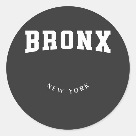 Bronx New York White Runder Aufkleber (Vorderseite)