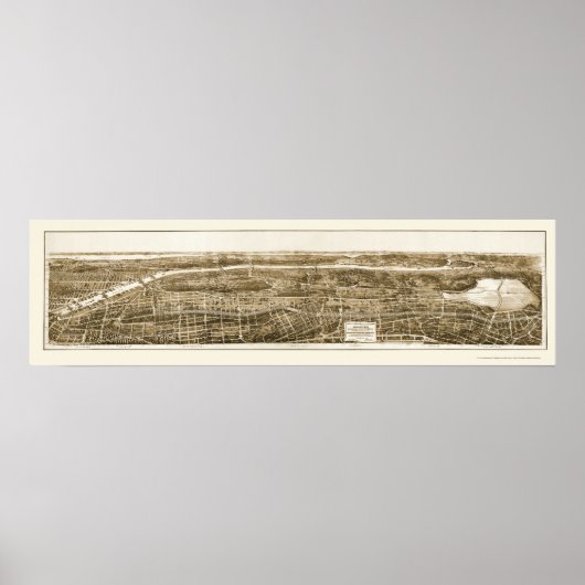 Bronx, NY Panoramic Map - 1897 Poster (Vorne)