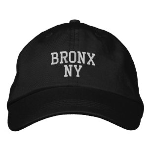 BRONX NY Simple White in Black Bestickte Baseballkappe
