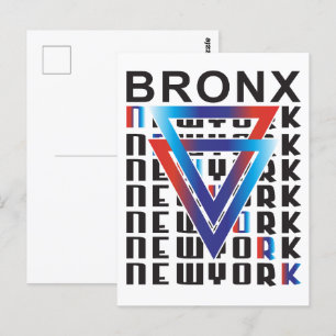 Bronx NYC: Geometrisches Gitter und städtische Stä Postkarte