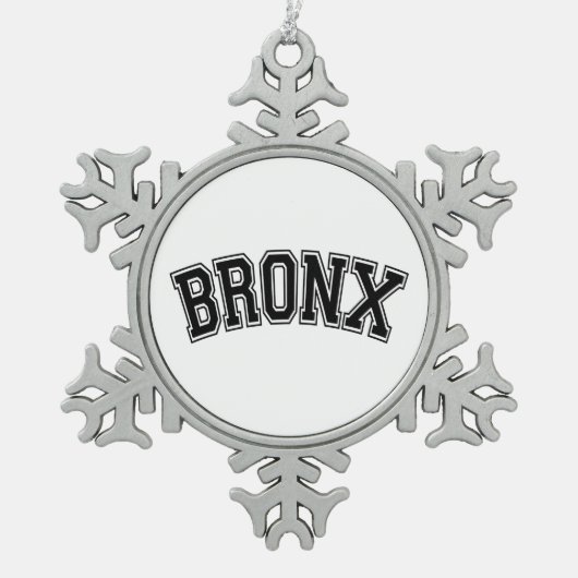 BRONX SCHNEEFLOCKEN Zinn-Ornament (Vorderseite)