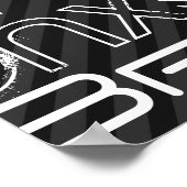 Bronx; Schwarz & Dunkelgrau Streifen Poster (Ecke)