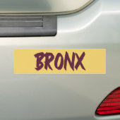 Bronx Text Base Design auf der gelben Hintergrundl Autoaufkleber (Auf Auto)