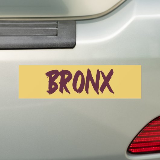 Bronx Text Base Design auf der gelben Hintergrundl Autoaufkleber (Auf Auto)