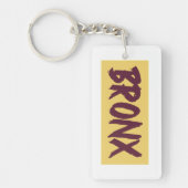Bronx Text Base Design auf gelbem Hintergrund Schlüsselanhänger (Vorderseite)