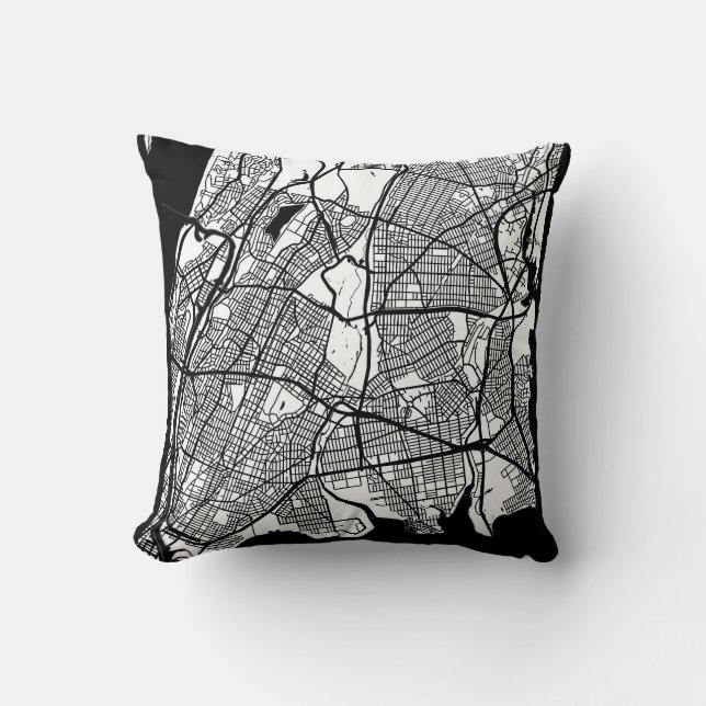 Bronx USA City Map Kissen (Vorderseite)