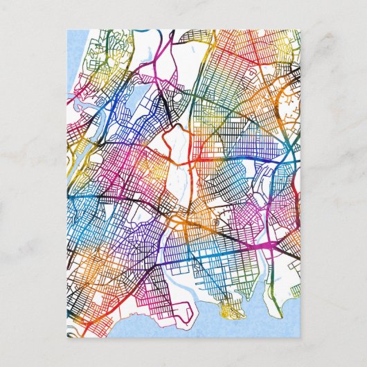 Bronx USA City Map Postkarte (Vorderseite)