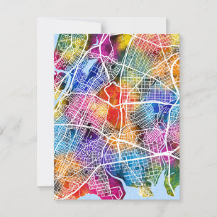 Bronx USA City Map Postkarte