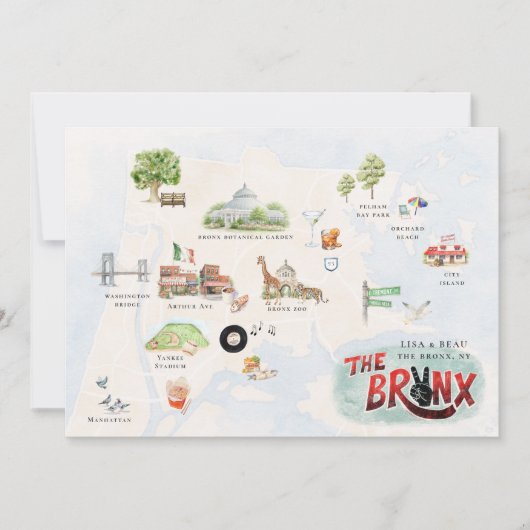 Bronx Wedding Weekend Map | NYC Itinerary (Vorderseite)