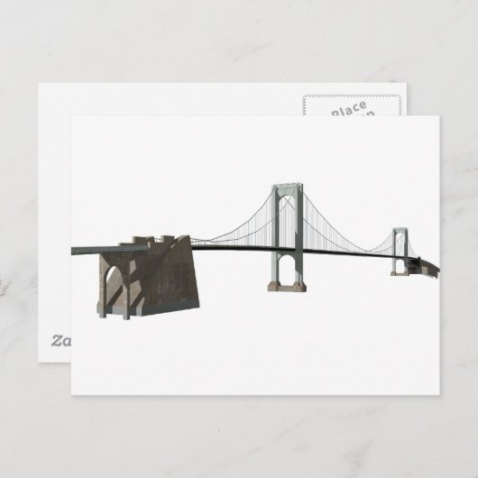 Bronx Whitestone Bridge: 3D-Modell: Postkarte (Vorne/Hinten)