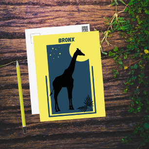 Bronx Zoo New York Vintage Giraffe Postkarte