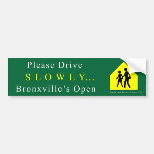 Bronxville "langsam" Autoaufkleber (Vorne)