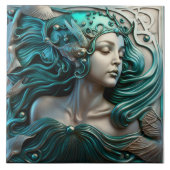 Bronze 3D-Effekt Mermaid Keramik Tile Fliese (Vorderseite)