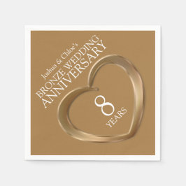 Bronze 8. Hochzeit Geburtstag Herznamen Servietten