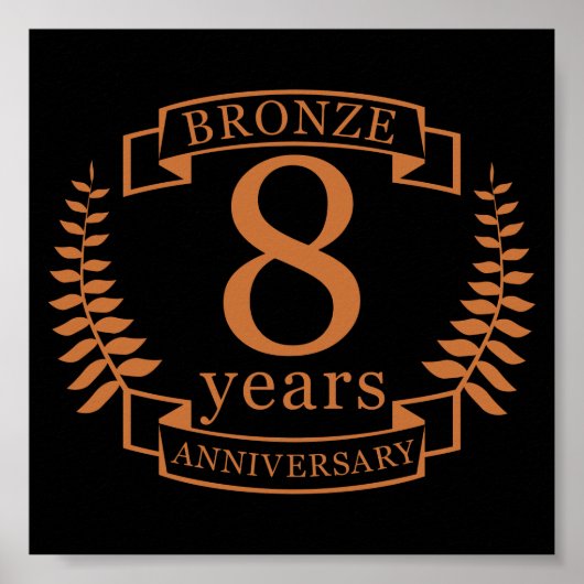 Bronze 8. Hochzeitstag 8 Jahre Poster (Vorne)