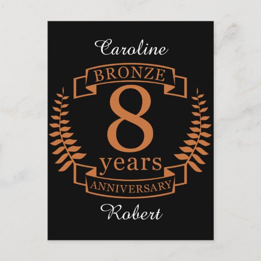 Bronze 8. Hochzeitstag 8 Jahre Postkarte (Vorderseite)