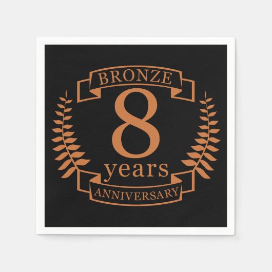 Bronze 8. Hochzeitstag 8 Jahre Serviette (Vorderseite)