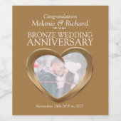 Bronze 8. Hochzeitstag Sonderweinetiketten Weinetikett (Einzelnes Label)