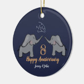 Bronze 8. Jubiläum Elefantenmann & Ehefrau Keramik Ornament (Links)