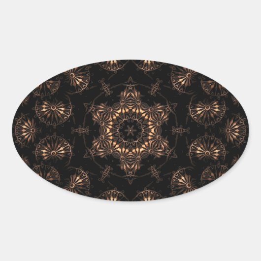 Bronze Age Mandala Ovaler Aufkleber (Vorderseite)