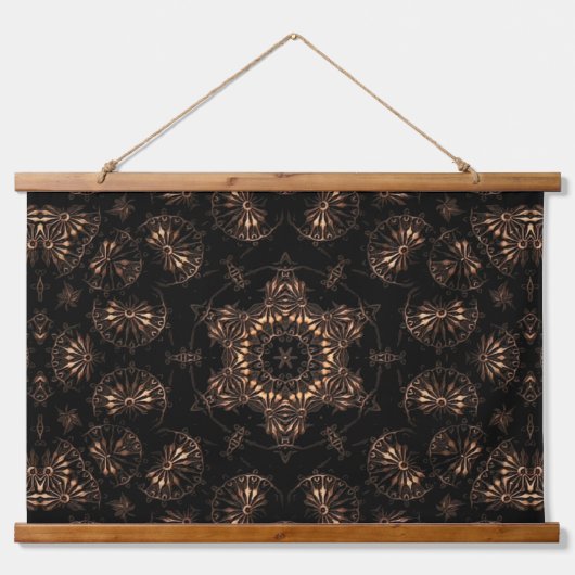 Bronze Age Mandala Wandteppich Mit Holzrahmen (Vorne)