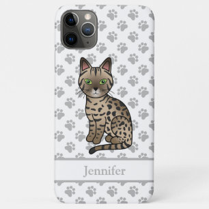 Bronze Ägyptische Mau Süße Cartoon-Katze & Name Case-Mate iPhone Hülle