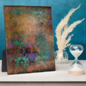 Bronze, Aquamarin, Lila Abstrakt Fotoplatte (Seite)