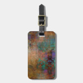 Bronze, Aquamarin, Lila Abstrakt Gepäckanhänger (Vorderseite vertikal)