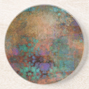 Bronze, Aquamarin, Lila Abstrakt Getränkeuntersetzer