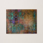 Bronze, Aquamarin, Lila Abstrakt Puzzle (Horizontal)