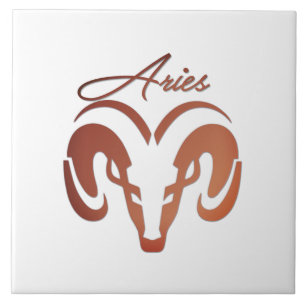 Bronze Aries the Ram Zodiac Fliese
