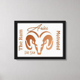 Bronze Aries Zodiac Zeichen und Symbol Gerahmt Leinwanddruck