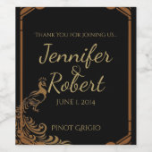 Bronze-Art-Deco-Museum Weinetikett (Einzelnes Label)