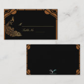 Bronze Art Déco Pfau und Florenz Weddi Platzkarte (Vorne/Hinten)