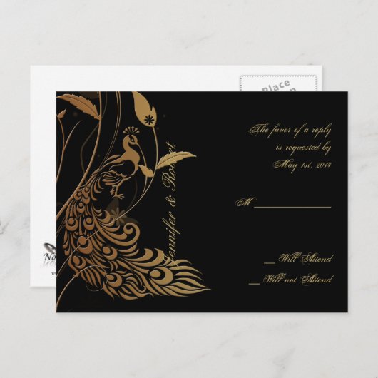 Bronze-Art-Déco-UAWG Einladungspostkarte (Vorne/Hinten)