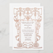 Bronze Art Nouveau Rahmen Hochzeit Einladung (Vorne/Hinten)