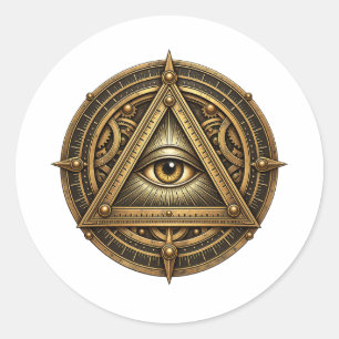 Bronze Astrolabium Augenaufkleber Runder Aufkleber