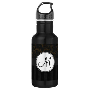 Bronze auf schwarzen Florweisen, Streifen und Mono Edelstahlflasche