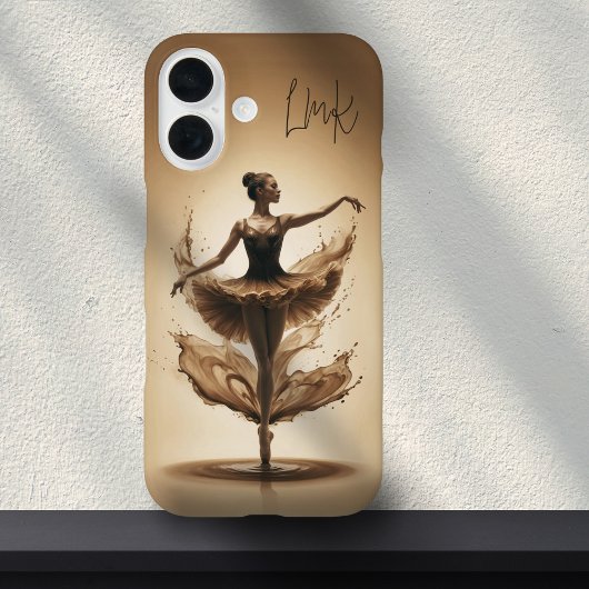 Bronze Ballerina Splash Custom Initialen Ballett Case-Mate iPhone Hülle