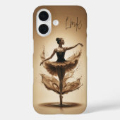 Bronze Ballerina Splash Custom Initialen Ballett Case-Mate iPhone Hülle (Rückseite)