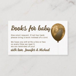 Bronze Balloon Glitzern Party Books for Baby Begleitkarte