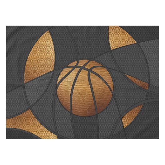 Bronze Basketball Abstrakte Kunst Tischdecke (Vorderseite (Horizontal))