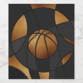 Bronze Basketball Abstrakte Kunst Weinetikett (Einzelnes Label)